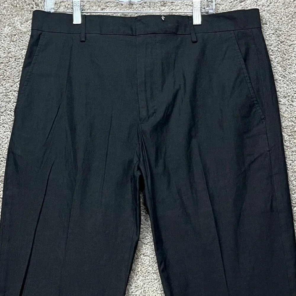 Banana Republic Dress Pants Mens 36x30 Black Flat Front Straight Leg Classic